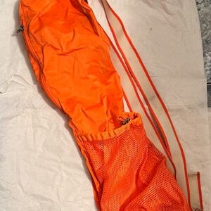 Lululemon orange yoga mat with adjustable straps